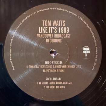 2LP Tom Waits: Like It's 1999 - Vancouver Broadcast Recording