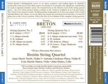 CD Cuarteto Bretón: String Quartets Nos. 1 And 3