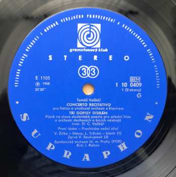 LP The Prague Symphony Orchestra: Concerto Recitativo / Tři Dopisy Dívkám / Metamorfózy