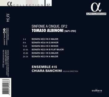 CD Tomaso Albinoni: Sinfonie A Cinque, Op. 2