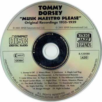 CD Tommy Dorsey: Music Maestro Please (Vol. 1 1935-1939)