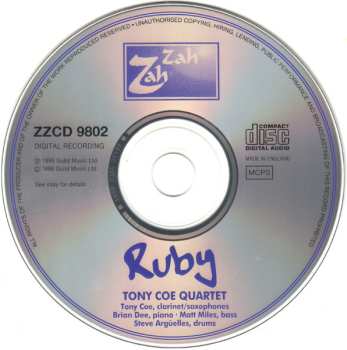 CD Tony Coe Quartet: Ruby