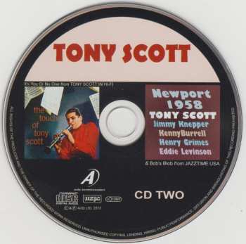 2CD Tony Scott: Three Classic Albums Plus: 52nd St. Scene / Tony Scott In Hi-Fi / The Touch Of Tony Scott / Newport 1958