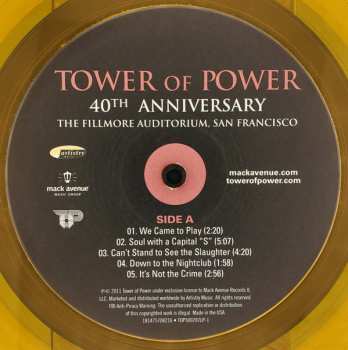 2LP Tower Of Power: 40th Anniversary The Fillmore Auditorium, San Francisco LTD | NUM | CLR