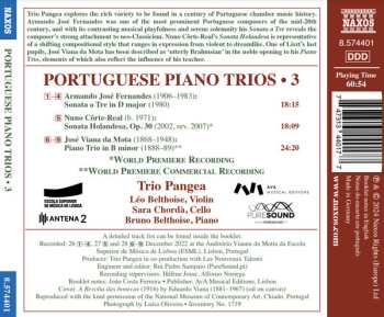 CD Trio Pangea: Côrte-Real, Fernandes, Viana Da Mota, Trio Pangea – Portuguese Piano Trios • 3