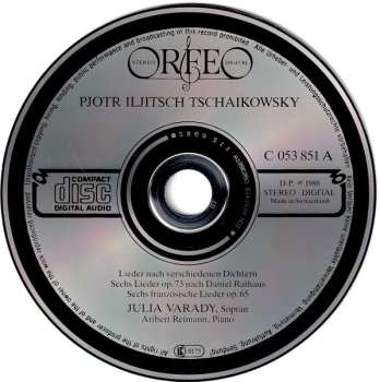 CD Pyotr Ilyich Tchaikovsky: Lieder 