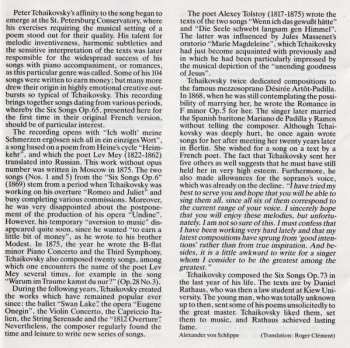 CD Pyotr Ilyich Tchaikovsky: Lieder 