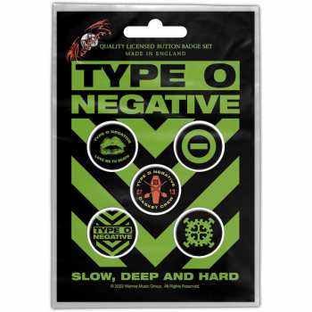 Merch Type O Negative: Set of Buttons Slow, Deep & Hard