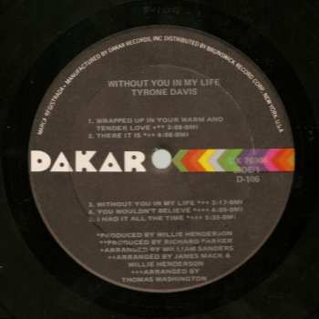 LP Tyrone Davis: Without You In My Life