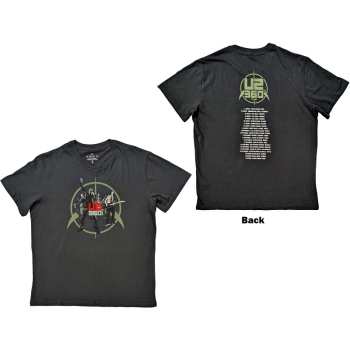 Merch U2: U2 Unisex T-shirt: 360 Degree Tour 2010 Band Photo (back Print & Ex-tour) (x-large) XL
