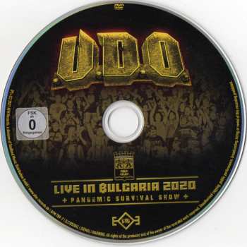 2CD/DVD U.D.O.: Live In Bulgaria 2020  ❈ Pandemic Survival Show ❈ DIGI