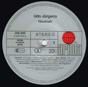 LP Udo Jürgens: Hautnah