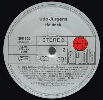 LP Udo Jürgens: Hautnah