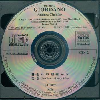 2CD Umberto Giordano: Andrea Chénier