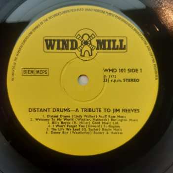 LP Unknown Artist: Distant Drums (A Tribute To Jim Reeves)