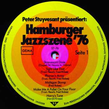 LP Unknown Artist: Peter Stuyvesant Präsentiert: Hamburger Jazzszene '76