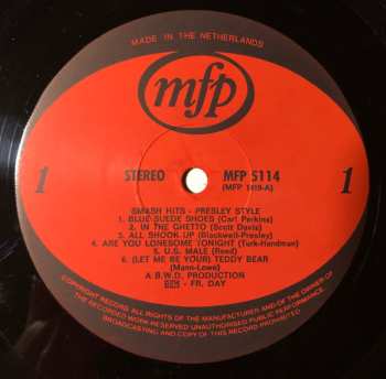 LP Unknown Artist: Smash Hits Presley Style