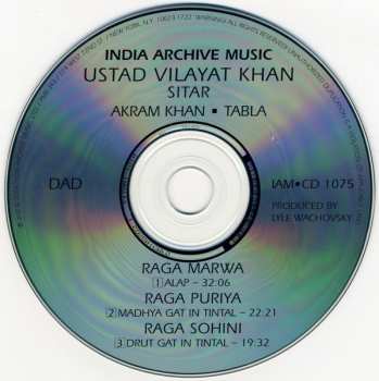 CD Vilayat Khan: Raga Marwa / Puriya / Sohini