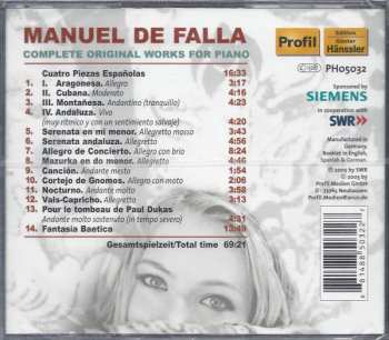 CD Manuel de Falla: Manuel De Falla: Complete Original Works For Piano