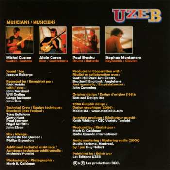 CD UZEB: Live In / À Bracknell