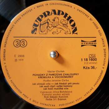 LP Václav Čtvrtek: Pohádky Z Pařezové Chaloupky Křemílka a Vochomůrky