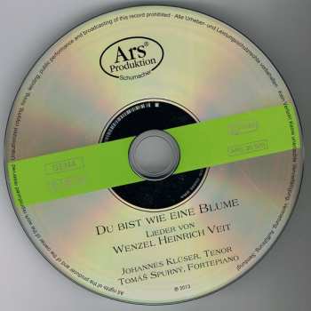 CD Václav Jindřich Veit: Du Bist Wie Eine Blume (Lieder von Wenzel Heinrich Veit)