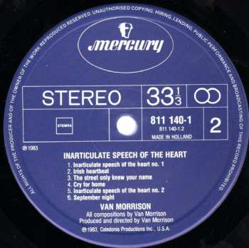 LP Van Morrison: Inarticulate Speech Of The Heart