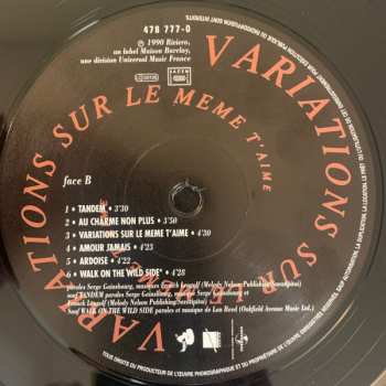 LP Vanessa Paradis: Variations Sur Le Même T'Aime