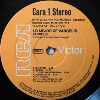 LP Vangelis: Lo Mejor De Vangelis