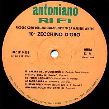 LP Various: 10° Zecchino D'Oro (Nella Versione Televisiva Del Piccolo Coro Dell'Antoniano)