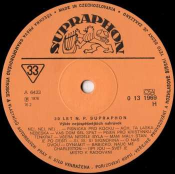 LP Various: 30 Let N. P. Supraphon