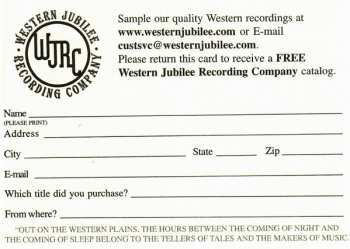 CD Various: A Western Jubilee · Songs And Stories Of The American West