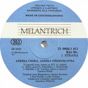LP Various: Anežka Česká, Anežka Přemyslovna