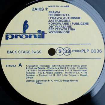LP Various: Back-Stage Pass