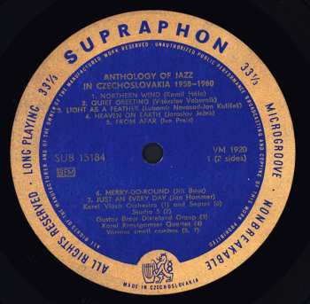 LP Various: Anthologie Des Tschechoslowakischen Jazz 1958-1960