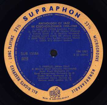 LP Various: Anthologie Des Tschechoslowakischen Jazz 1958-1960