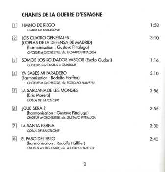 CD Various: Cantos De La Guerra De España = Chants De La Guerre D'Espagne = Songs Of The Spanish Civil War