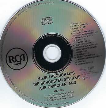 CD Various: Die Schönsten Sirtakis Aus Griechenland von Theodorakis Hadjidakis / Xarchakos