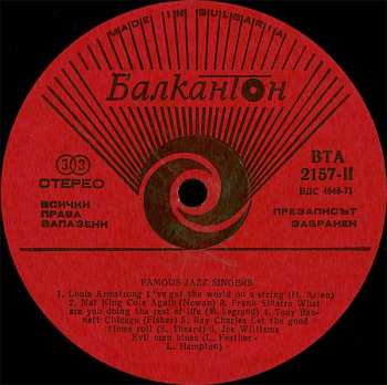 LP Various: Famous Jazz Singers
