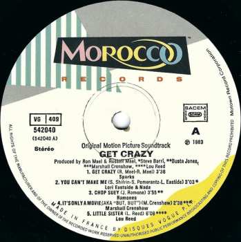 LP Various: Get Crazy (Original Motion Picture Soundtrack)