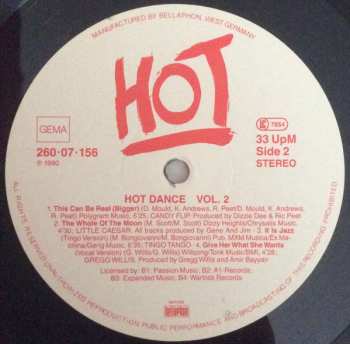 LP Various: Hot Dance Volume 2