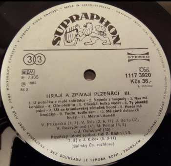 LP Various: Hrají A Zpívají Plzeňáci III.