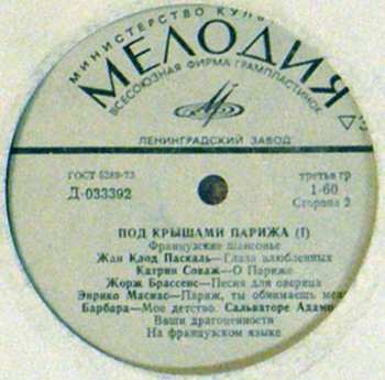 LP Various: Под Крышами Парижа (I)