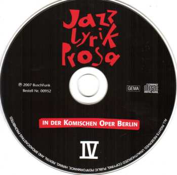 CD Various: Jazz - Lyrik - Prosa IV / In Der Kommischen Oper Berlin