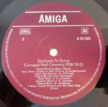 LP Various: Spirituals To Swing - Carnegie Hall Concerts 1938/39 1 + 2 (2xLP)
