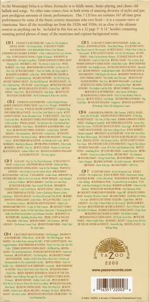 7CD/Box Set Various: Kentucky Mountain Music (Classic Recordings Of The 1920s & 1930s)