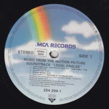 LP Various: Music From The Motion Picture Soundtrack - Legal Eagles