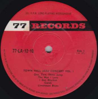 LP Various: New York Town Hall Jazz Concert Vol 1