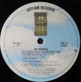 3LP Various: No Nukes - From The Muse Concerts For A Non-Nuclear Future - Madison Square Garden - September 19-23, 1979