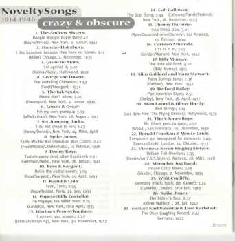 CD Various: NoveltySongs (1914-1946 - Crazy & Obscure)